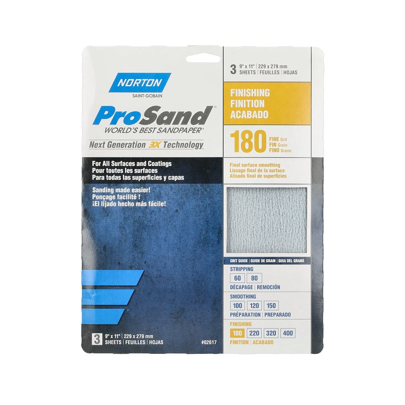 SANDPAPER AL OXD 180GRT 9X11IN