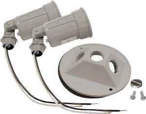 GRY 2LIGHT LAMPHOLDER/COVER
