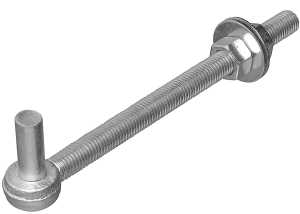 HOOK BOLT STEEL 3/4X10IN ZINC