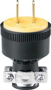 BLACK RUBBER ROUND 2WIRE PLUG