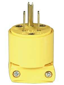 15A/120V YEL VINYL 3WIRE PLUG