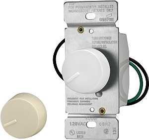 SWITCH DIMMER RTRY WHT/IVRY