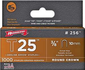 STAPLE RND F/T25 BX1100 3/8IN