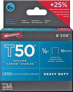 STAPLE T50 1250PK 3/8IN