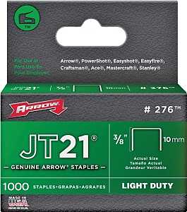 STAPLE FLAT JT21 BX1000 3/8IN