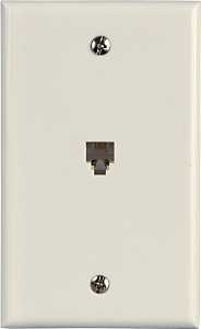WALL JACK MODLR PHONE FLSH WHT