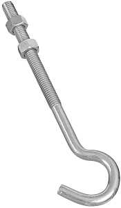 BOLT J-HOOK  ZINC 3/8X7IN
