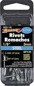 RIVET SHORT STEEL 1/8X1/8IN
