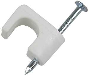 STAPLE COAX PLAST WHITE 1/4IN