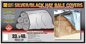 HAY BALE COVER SLV/BLK 33X48FT
