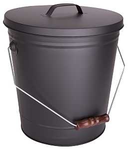 BUCKET ASH W/LID BLK 13IN