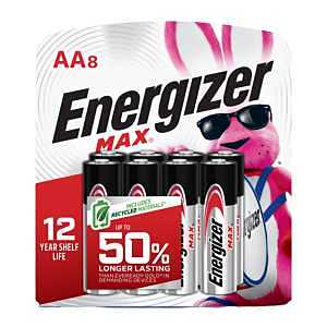 BATTERY ALKALINE MAX 8 PACK/AA