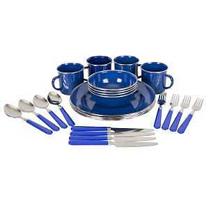 TABLEWARE SET DLX ENAMEL BLUE